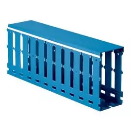 Кабель-канал DKC 00278RL перфорированный с крышкой, синий RL75 25x30 L2000, "Quadro"
