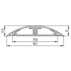 Кабель-канал DKC 01333 напольный 75х17мм L2000 СSP-F чёрный. In-liner Front