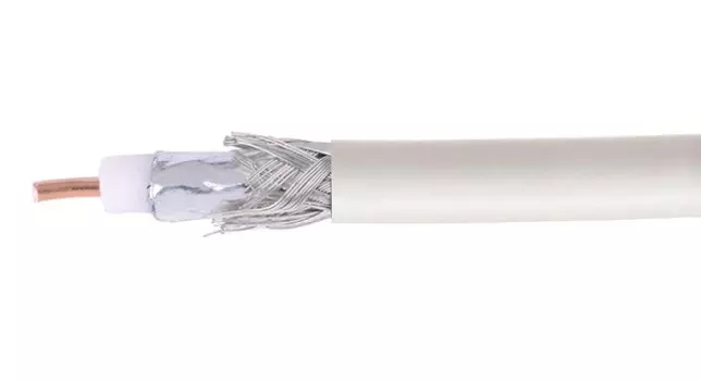 Кабель коаксиальный RG 6 Cablexpert RG-6U-CU-1 75 Ом, 64%, 0,8 мм, медь, белый, 100 м