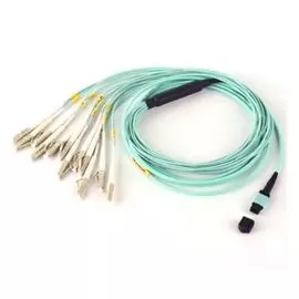 Кабель Lanmaster LAN-12M-12LC/OM3-2.0 12 волокон OM3, низкие потери, LSZH, 2 м, аква