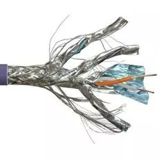 Кабель витая пара S/FTP 8 кат. 4 пары Lanmaster LAN-8SFTP-HFLT 22AWG(0.64 мм), медь, одножильный (solid), внутренний, LSZH, нг(A)-HFLTx, фиолетовый, у