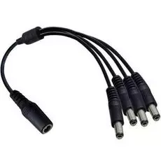 Кабель LAZSO WP14 Соединительный для разветвления линии питания 1 розетка (внутренний контакт 2,1мм). на 4 штекера (2,1*5,5*9,5 мм).