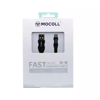 Кабель MOCOLL Alfa Series AL2B MFI, Type-A to Lightning, 3А, 60Вт, 1.5м, чёрный