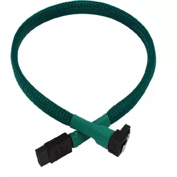 Кабель Nanoxia NXS6G4G SATA 6Gb/s, 45см, угловой разъем, зеленый