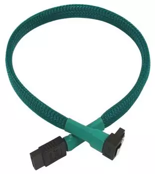 Кабель Nanoxia NXS6G6G SATA 6Gb/s, 60см, угловой разъем, зеленый