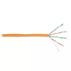 Кабель витая пара U/UTP 5e кат. 4 пары NIKOLAN NKL 2100C-OR 24AWG(0.49 мм), медь, одножильный (solid), внутренний, LSZH, нг(A)-HFLTx, оранжевый, уп/30