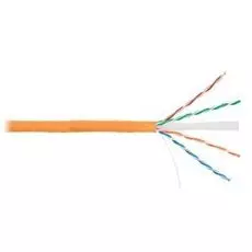 Кабель витая пара U/UTP 6 кат. 4 пары NIKOLAN NKL 2140C-OR 23AWG(0.53 мм), медь, одножильный (solid), внутренний, LSZH, нг(A)-HFLTx, оранжевый, уп/305