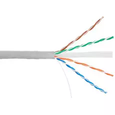 Кабель витая пара U/UTP 6 кат. 4 пары NIKOLAN NKL 4140A-GY 23AWG(0.55 мм), медь, одножильный (solid), внутренний, PVC, нг(A), серый, уп/305м