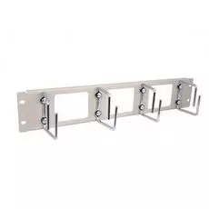 Кабельный организатор AESP REC-HRO2A-GY с отв. для пропуска каб. со съёмными мет. кольцами (REC-R2-CR 4 шт), 19" 2U, серый