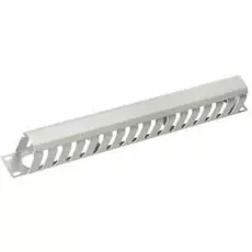 Кабельный организатор Cabeus JB07-1U-GY 19" 1U с крышкой (метал) (Серый RAL 7035)