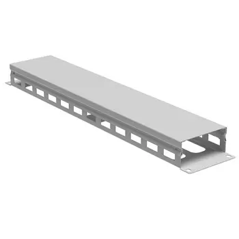 Кабельный организатор DKC R5CPF1942HE 19" с крышкой и отверстиями 2U, глубина 40 мм, RAL7035, "RAM telecom"