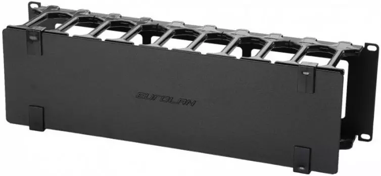 Кабельный организатор Eurolan 25B-3U-16BL повышенной емкости 19", 3U, с крышкой, черный