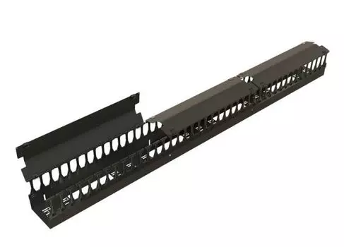 Кабельный организатор вертикальный, 42U Hyperline CMF-OR-42U-150x149-C-RAL9005 для стоек ORK2A, ORL1, ширина 150мм, объединение в ряды, высота пальцев