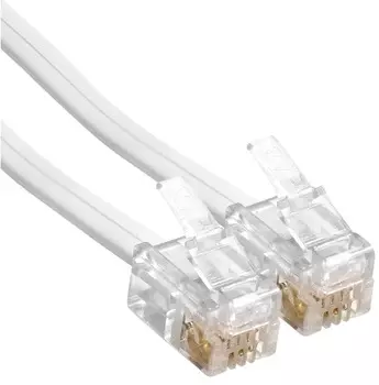 Кабель патч-корд Exegate TC4P4C-2M-W EX298649RUS телефонный (витой, RJ-10 (4P-4C), 2м, белый)