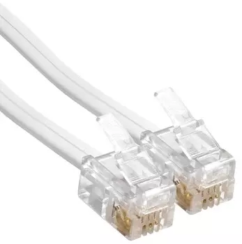 Кабель патч-корд Exegate TC4P4C-4M-W EX298650RUS телефонный (витой, RJ-10 (4P-4C), 4м, белый)