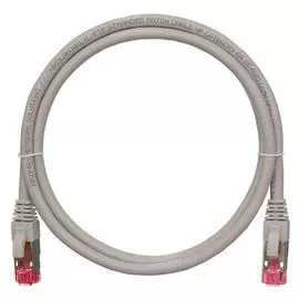 Кабель патч-корд S/FTP 6 кат. 0,15м NikoMax NMC-PC4SA55B-001-C-GY 2хRJ45/8P8C, T568B, Molded, 26AWG (7х0,165мм), BC (чистая медь), LSZH нг(А)-HFLTx, с