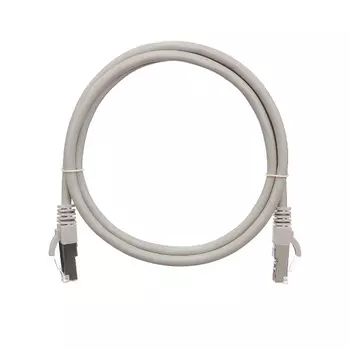 Кабель патч-корд S/FTP 6 кат. 1м NikoMax NMC-PC4SE55B-010-GY 2хRJ45/8P8C, T568B, Molded, BC (чистая медь), PVC нг(А), серый