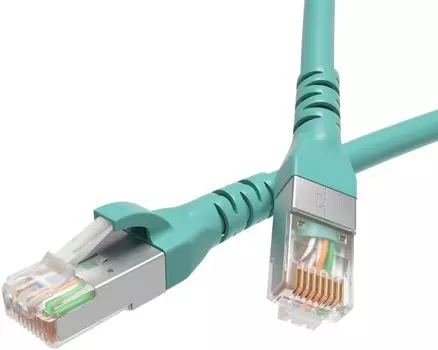 Кабель патч-корд S/FTP 6А кат. 0.5м DKC RN6ASF4505AQ 4х2, LSZH, бирюзовый, 0.5 м, "RAM telecom"