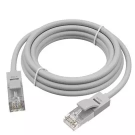 Кабель патч-корд U/UTP 5e кат. 14м GCR GCR-51517 прямой, позолоченные контакты, 24 AWG, литой, ethernet high speed 1 Гбит/с, RJ45, T568B, серый