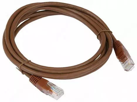 Кабель патч-корд UTP 5e кат. 15м. Lanmaster LAN-45-45-15-BR RJ45 - RJ45, 4 пары, коричневый