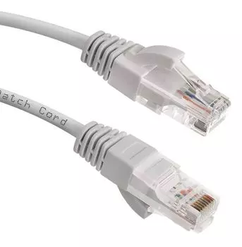 Кабель патч-корд U/UTP 5e кат. 1.5м BION BPC-U5E101-1.5M AWG 26 (7/0,16мм), CCA, многожильный, PVC, серый