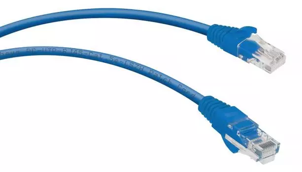 Кабель патч-корд U/UTP 5e кат. 0,5м. Cabeus PC-UTP-RJ45-Cat.5e-0.5m-BL-LSZH неэкранированный, синий