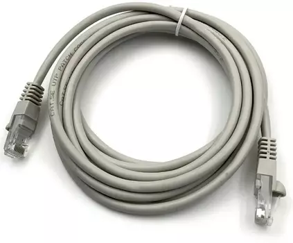 Кабель патч-корд U/UTP 5e кат. 3м Buro UTP-5E-3M-G-LSZH серый RJ-45 (m)-RJ-45 (m) (2004658)