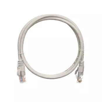 Кабель патч-корд U/UTP 5e кат. 2м. NikoMax NMC-PC4UD55B-020-C-GY 2хRJ45/8P8C, T568B, Molded, BC (чистая медь), LSZH нг(А)-HFLTx, серый