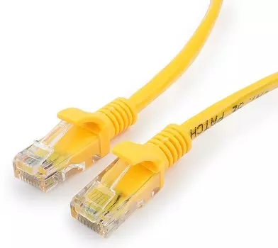 Кабель патч-корд U/UTP 5e кат. 5м. Cablexpert PP10-5M/Y литой, многожильный, жёлтый