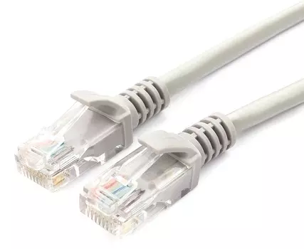 Кабель патч-корд U/UTP 5e кат. 3м Гарнизон PC-UTP-5e-3 CCA light литой, многожильный (серый)