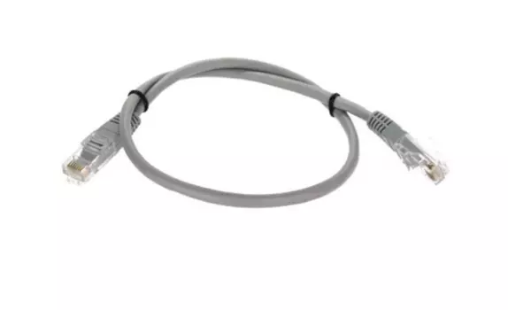 Кабель патч-корд U/UTP 5e кат. 0.5м Telecom NA102--0.5M литой, серый