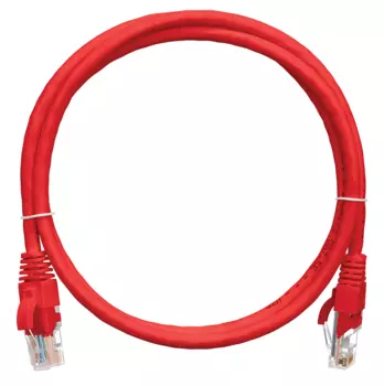 Кабель патч-корд U/UTP 5e кат. 3м. NikoMax NMC-PC4UD55B-030-C-RD 2хRJ45/8P8C, T568B, Molded, BC (чистая медь), 24AWG, LSZH нг(А)-HFLTx, красный