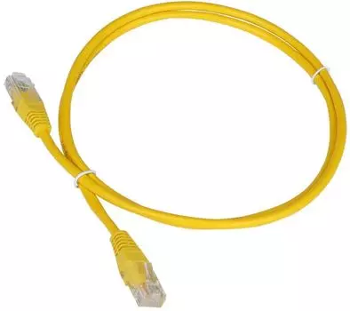 Кабель патч-корд U/UTP 5e кат. 10м. TWT TWT-45-45-10-YL с заливными колпачками, желтый