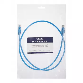 Кабель патч-корд U/UTP 5e кат. 2м Datarex DR-181509 LSZH нг(А)-HF 2,0 м, синий
