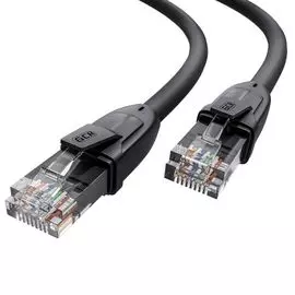 Кабель патч-корд U/UTP 6 кат. 0,75м GCR GCR-52525 прямой, 24 AWG, ethernet high speed, RJ45, T568B, черный