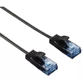 Кабель патч-корд U/UTP 6 кат. 1,5м HAMA 00135777 Slim-Flexible, 4 пары, черный RJ-45 (m)-RJ-45 (m)