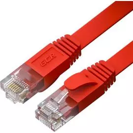 Кабель патч-корд U/UTP 6 кат. 1м GCR GCR-53083 PROF плоский прямой, 30 AWG, ethernet high speed 10 Г