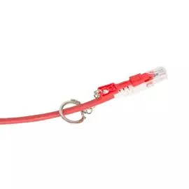 Кабель патч-корд U/UTP 6 кат. 3м NIKOMAX NMC-PC4UE55B-030-CS-RD с замком, 2хRJ45/8P8C, T568B, BC (чистая медь), 24AWG, LSZH нг(А)-HFLTx, красный