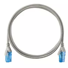 Кабель патч-корд U/UTP 6 кат. 3м NIKOMAX NMC-PC4UE55B-030-SL-C-GY 2xRJ45/8P8C, T568B, Slim Line 28AWG (7х0,127мм), BC (чистая медь), LSZH нг(А)-HFLTx,