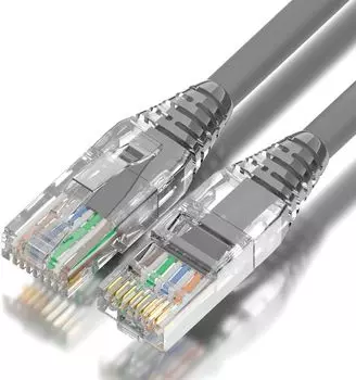 Кабель патч-корд U/UTP 6 кат. 0.5м Greenconnect GCR-55422 серый, коннектор ABS, 24 AWG, ethernet high speed 10 Гбит/с, RJ45, T568B