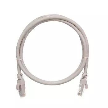 Кабель патч-корд U/UTP 6 кат. 1м NikoMax NMC-PC4UE55B-010-C-GY 2хRJ45/8P8C, T568B, Molded, 24AWG (7х0,205мм), BC (чистая медь), LSZH нг(А)-HFLTx, серы