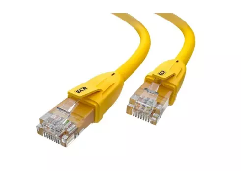 Кабель патч-корд U/UTP 6 кат. 15м GCR GCR-52378 прямой, 24 AWG, литой, ethernet high speed, RJ45, T568B, желтый