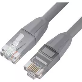 Кабель патч-корд U/UTP 6 кат. 7.5м GCR GCR-52753 прямой, LSZH, 24 AWG, литой без фиксатора, ethernet high speed, RJ45, T568B, серый