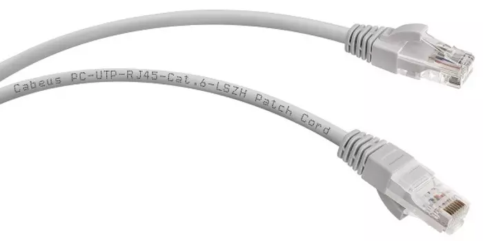 Кабель патч-корд U/UTP 6 кат. 10м Cabeus PC-UTP-RJ45-Cat.6-10m-LSZH неэкранированный, серый