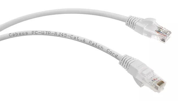 Кабель патч-корд U/UTP 6 кат. 3м Cabeus PC-UTP-RJ45-Cat.6-3m-WH неэкранированный, белый