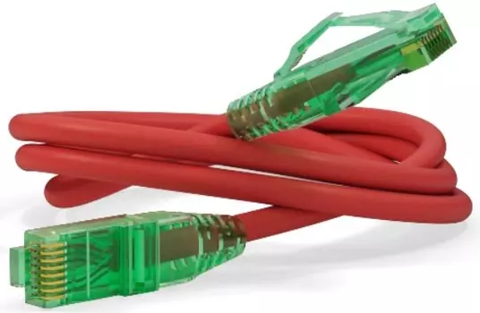 Кабель патч-корд U/UTP 6a кат. 1м Hyperline PC-LPM-UTP-RJ45-RJ45-C6a-1M-LSZH-RD (100% Fluke Component Tested), 10G, LSZH, 1 м, красный