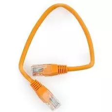 Кабель патч-корд U/UTP 5e кат. 0,25м Cablexpert PP12-0.25M/O литой, многожильный, оранжевый