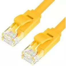 Кабель патч-корд U/UTP 6 кат. 0.5м GCR GCR-LNC622-0.5m ,15141,желтый, позолоч. контакты, 30 AWG, Premium ethernet high speed 10 Гбит/с, RJ45, T568B