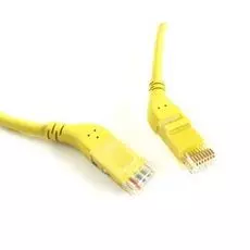Кабель патч-корд U/UTP 6 кат. 5м Hyperline PC-APM-UTP-RJ45/R45-RJ45/R45-C6-5M-LSZH-YL угловой, правый 45°-правый 45°, LSZH, желтый