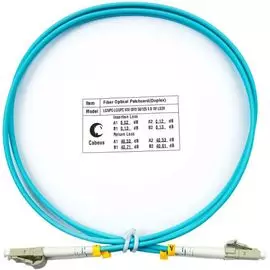 Кабель патч-корд волоконно-оптический Cabeus FOP-50-LC-LC-1m duplex LC-LC 50/125 mm OM3 1м LSZH